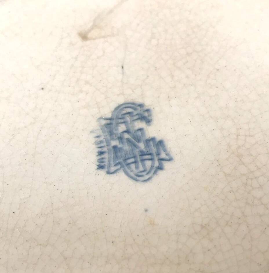 Gien Earthenware Antique Serving Dish Bird Decor