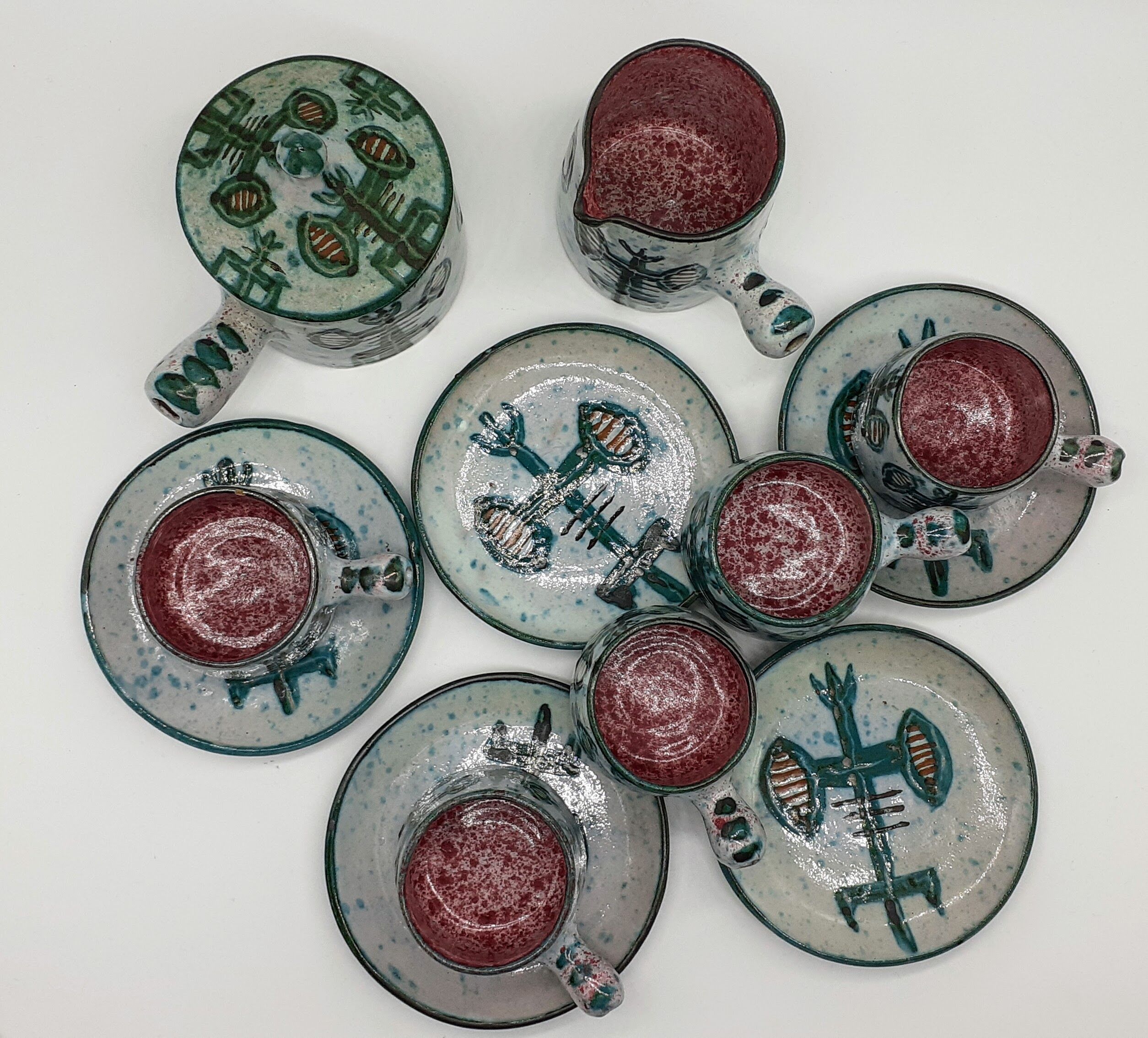 Signed Vallauris coffee service