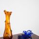 Artistic yellow glass vase from the mid-century, Tarnowiec, Sulczan, Europe, 1970s.