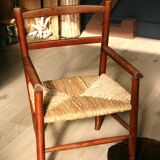 Fauteuil paillé enfant ancien