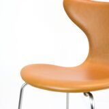 Set Of 4 Dining Chairs Model 3108 Lily/Seagull Made In Cognac Elegance Leather By Arne Jacobsen