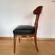 Biedermeier Shovel Chair in Walnut Veneer & Black Leather, Austria, 1820s