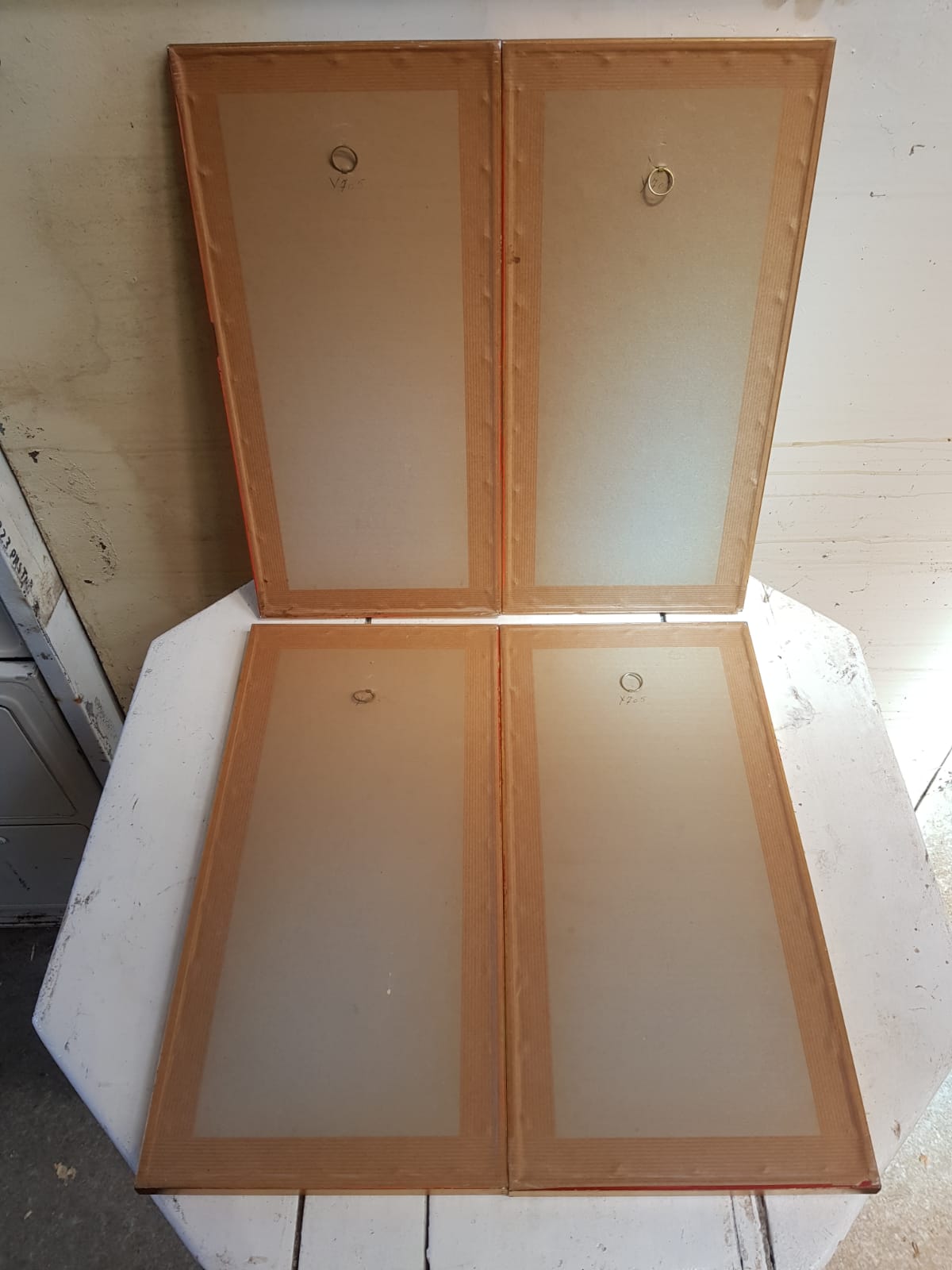 Series 4 Old Botanical Boards Flowers GRANDALL + Frame Gilded Wood Vintage