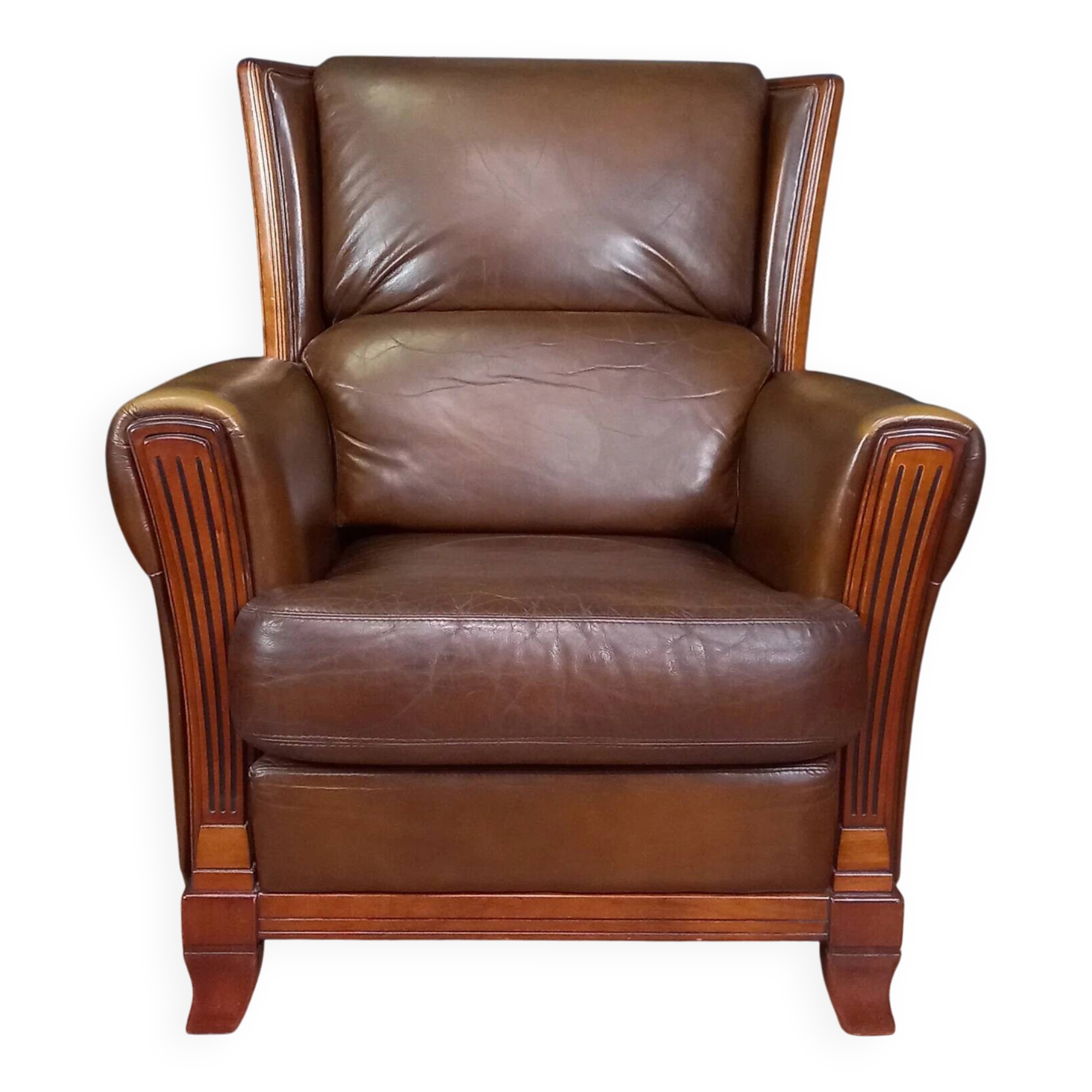 Sheepskin Art Deco club armchair