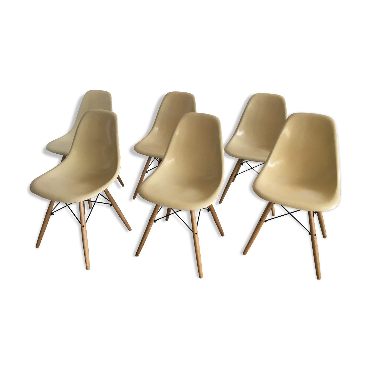 Ensemble de 6 chaises à manger DSW par Charles et Ray Eames