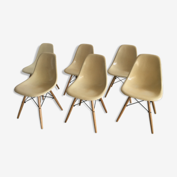 Ensemble de 6 chaises à manger DSW par Charles et Ray Eames