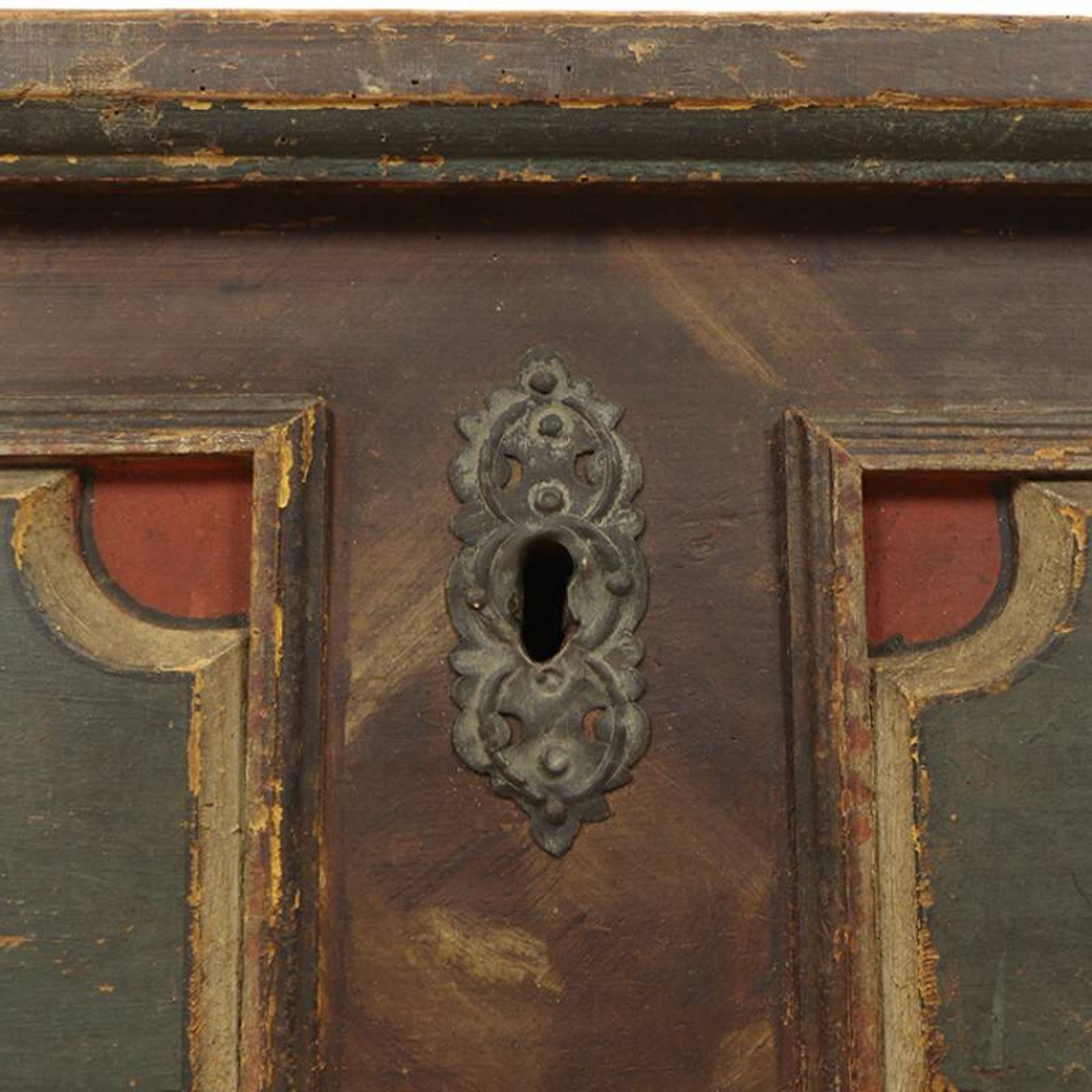 Antique Painted Folk art bridal chest