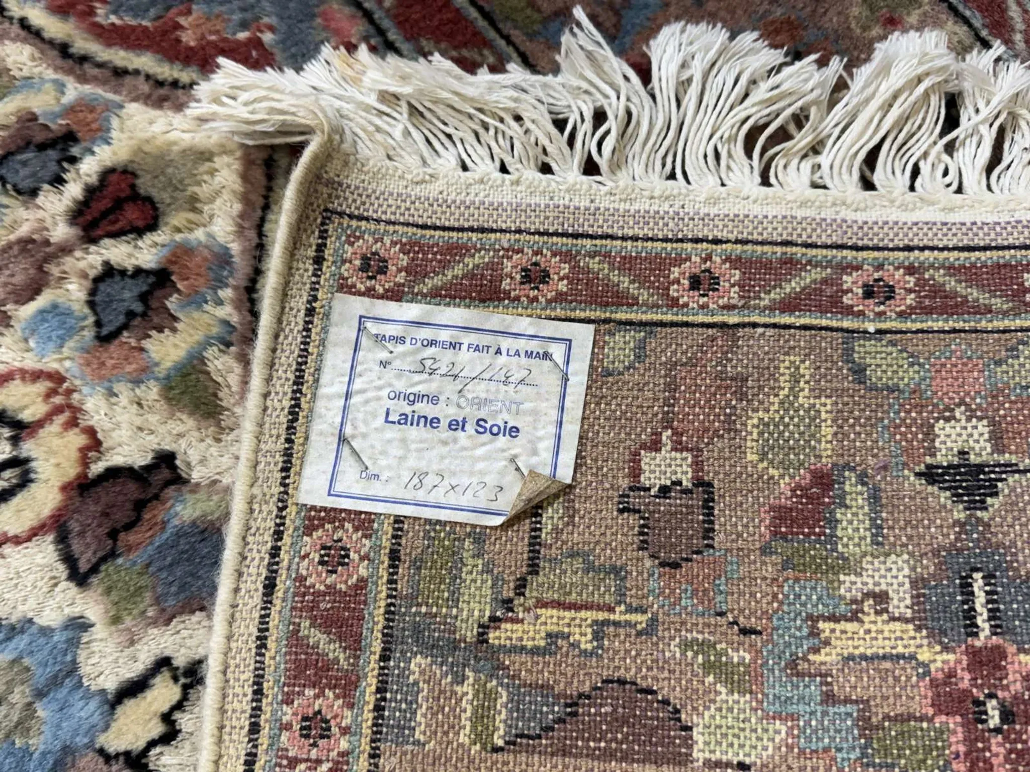 Iranian carpet made of wool and silk, handmade - 1.87m x 1.23m
