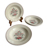 5 vintage HBCM Montereau deep plates