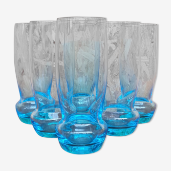 Service of 6 crystal water glasses