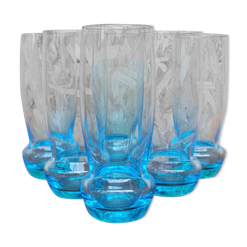 Set of 6 crystal water glasses