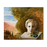 HSP Painting Allegorical Still Life Sculpture Pedestal Marine