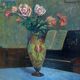Tableau HSP Composition Intérieur aux roses, vase pâte de verre et piano