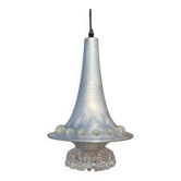 Lampe suspendue en aluminium argenté de l'ère spatiale