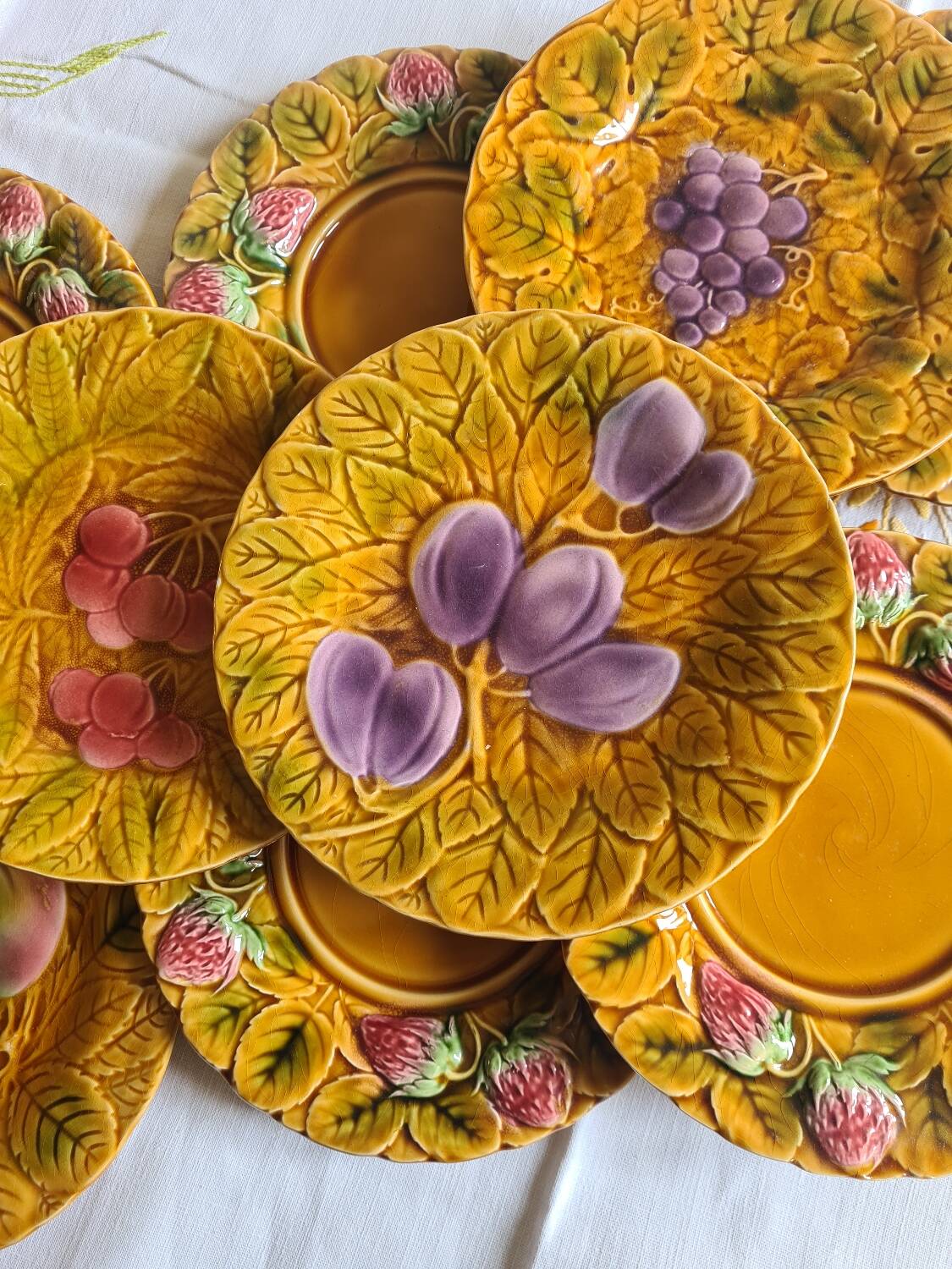 10 Sarreguemines fruit slushie dessert plates