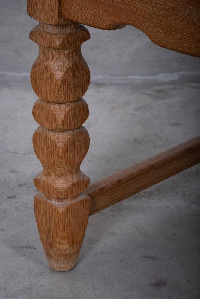 Freestanding Oak Desk attributed to Henning Kjærnulf, Denmark, 1960s