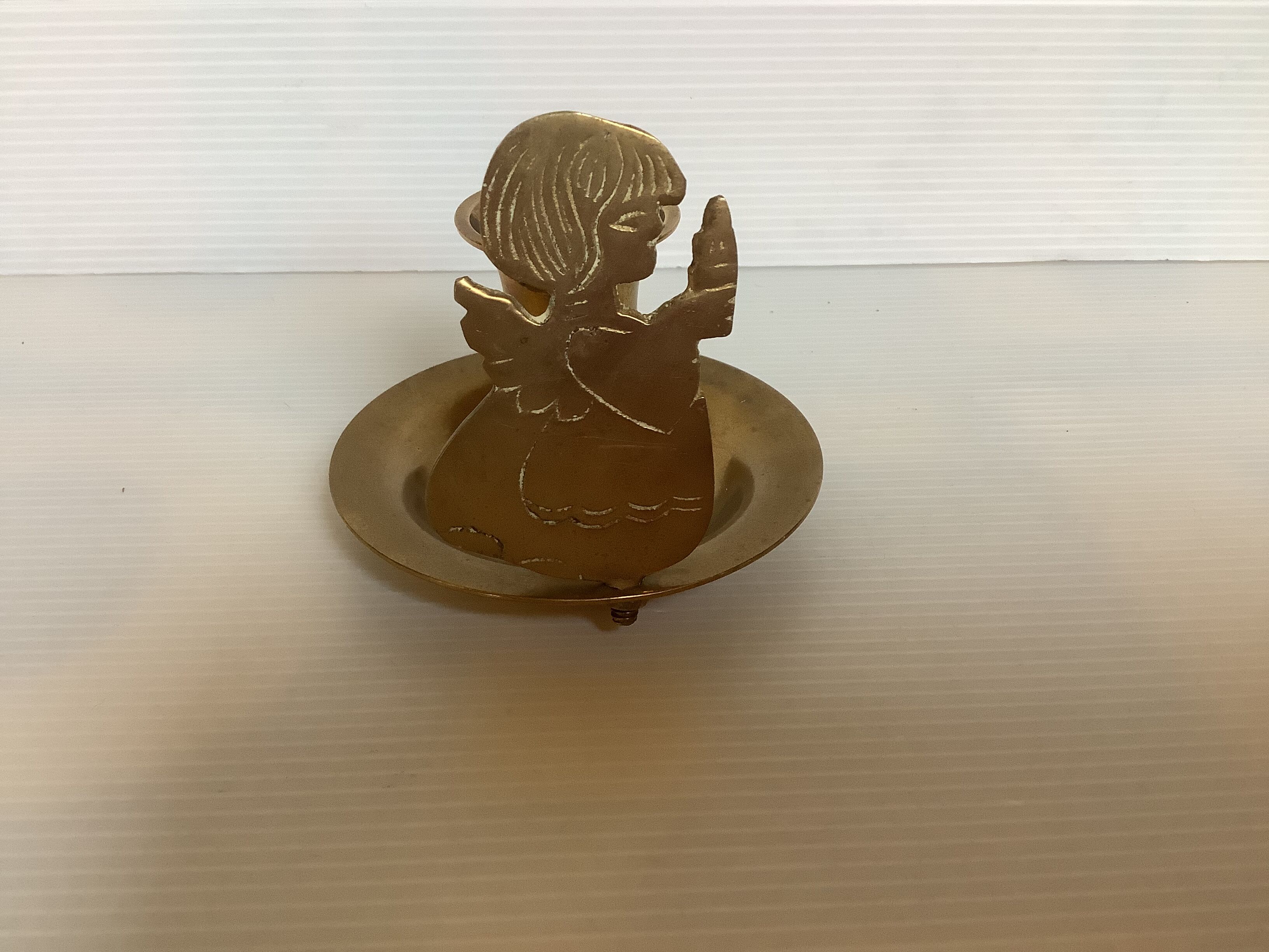 Brass angel candle holder