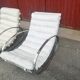 Paire de rocking chair vintage chrome et cuir