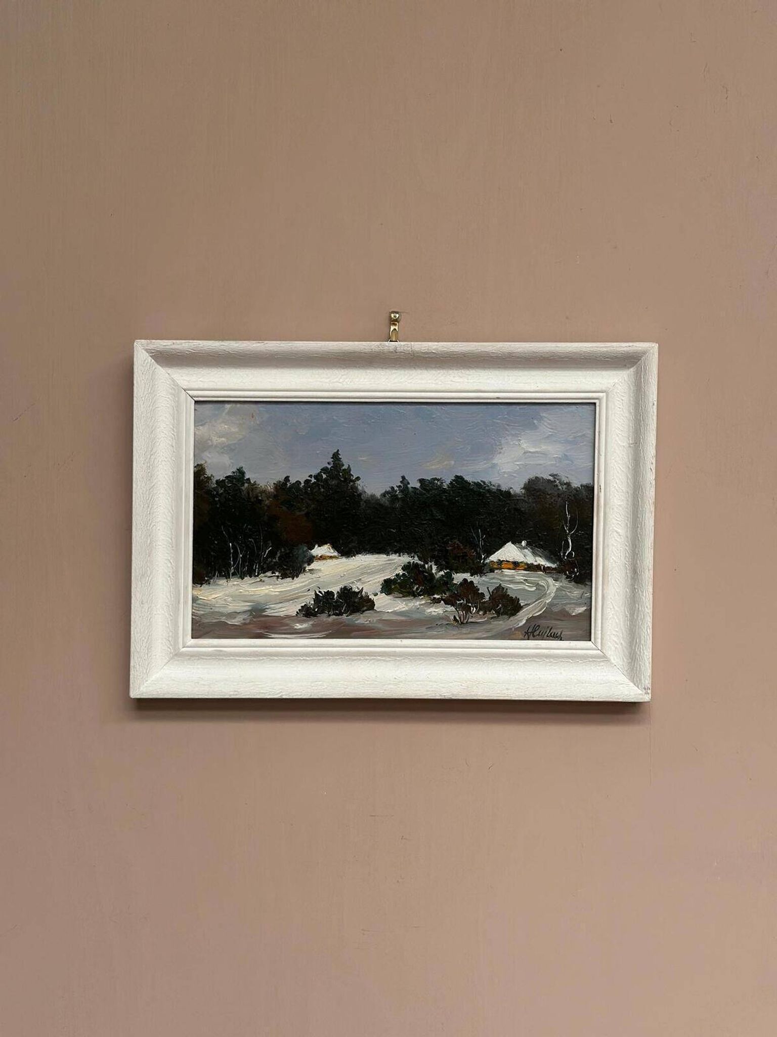 Original Swedish Oil On Panel – “Winter Landscape” – Vintage & Framed – 37 × 26 Cm (14.6" × 10.2")