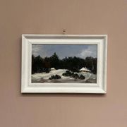 Original Swedish Oil On Panel – “Winter Landscape” – Vintage & Framed – 37 × 26 Cm (14.6" × 10.2")