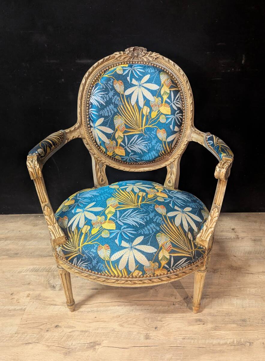Pair of Louis XVI style armchairs
