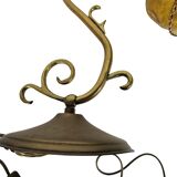 Table lamp - brass - glass - Hollywood Regency style - 70's