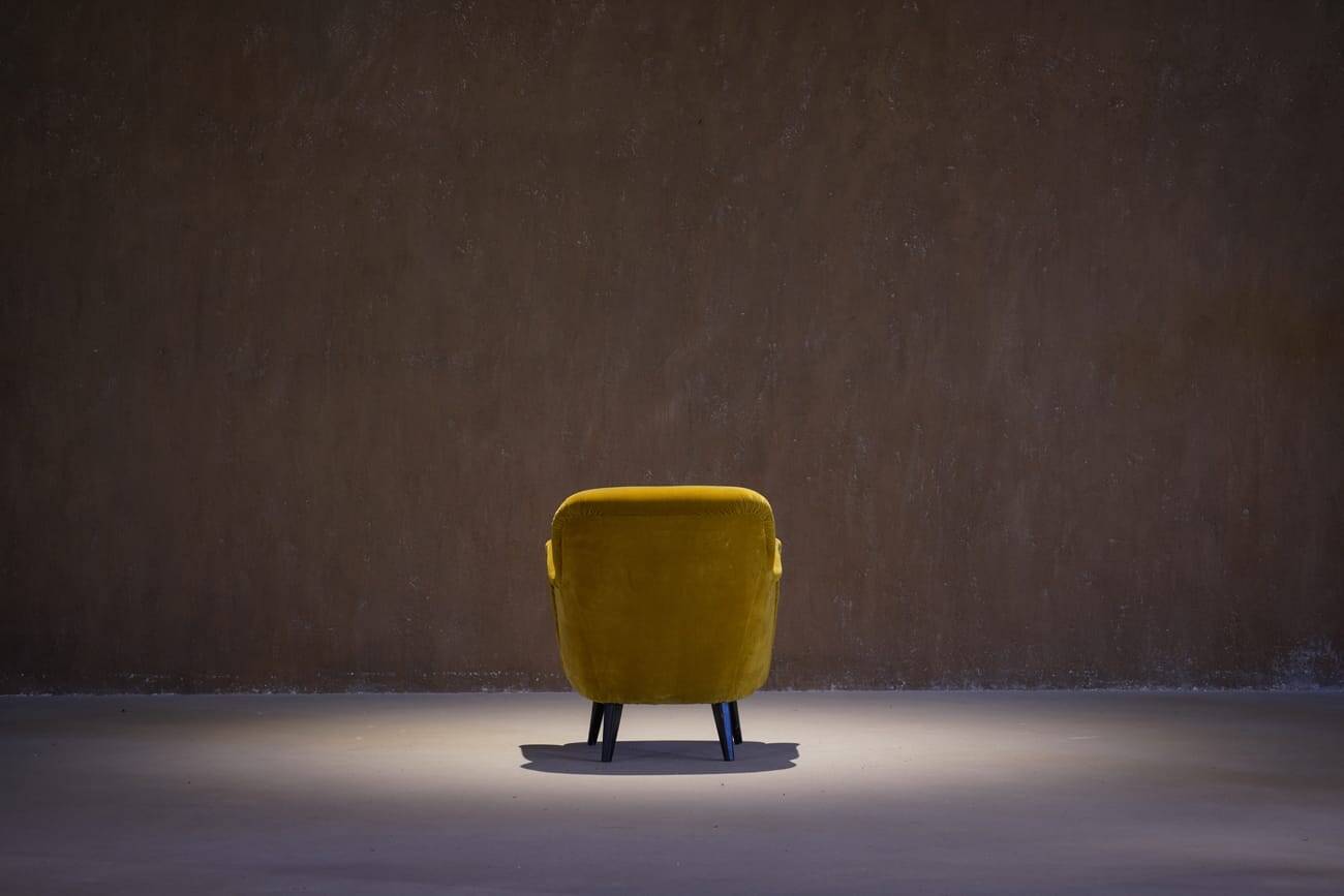 Vintage yellow velvet armchair, France 1960s
