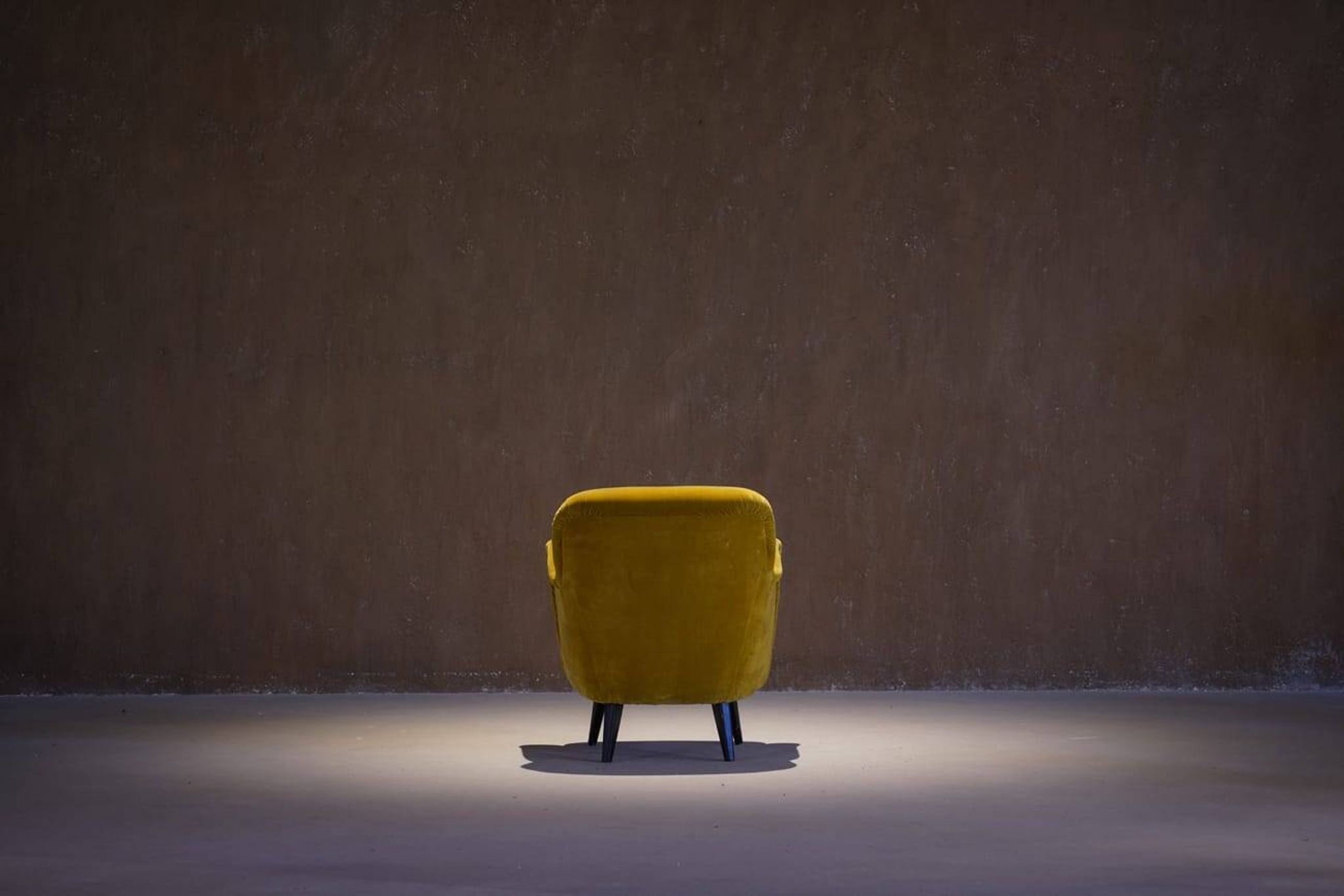 Vintage yellow velvet armchair, France 1960s