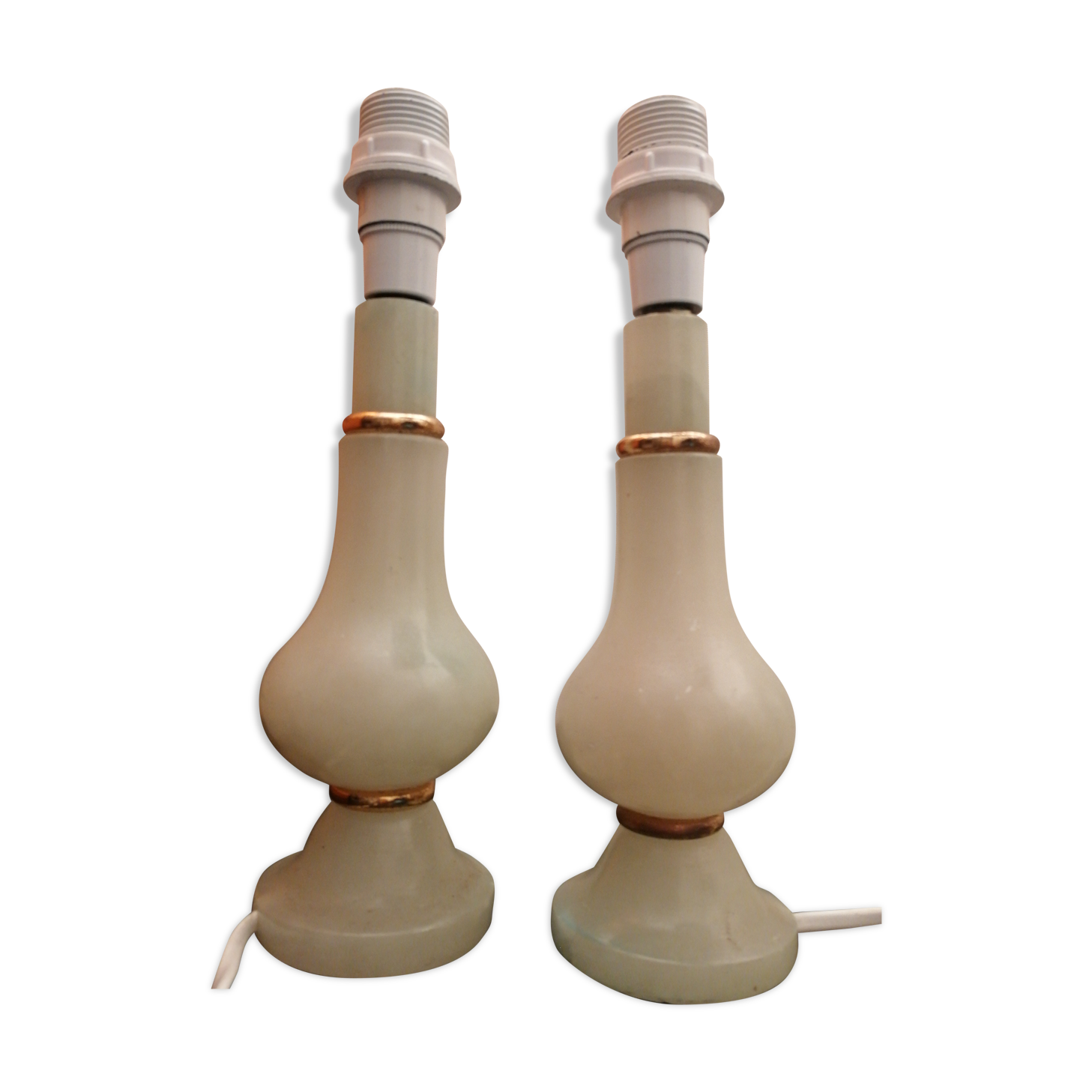 Alabaster lamp bases