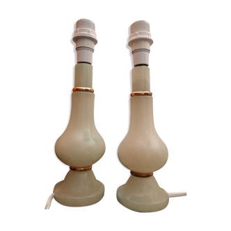 Alabaster lamp bases
