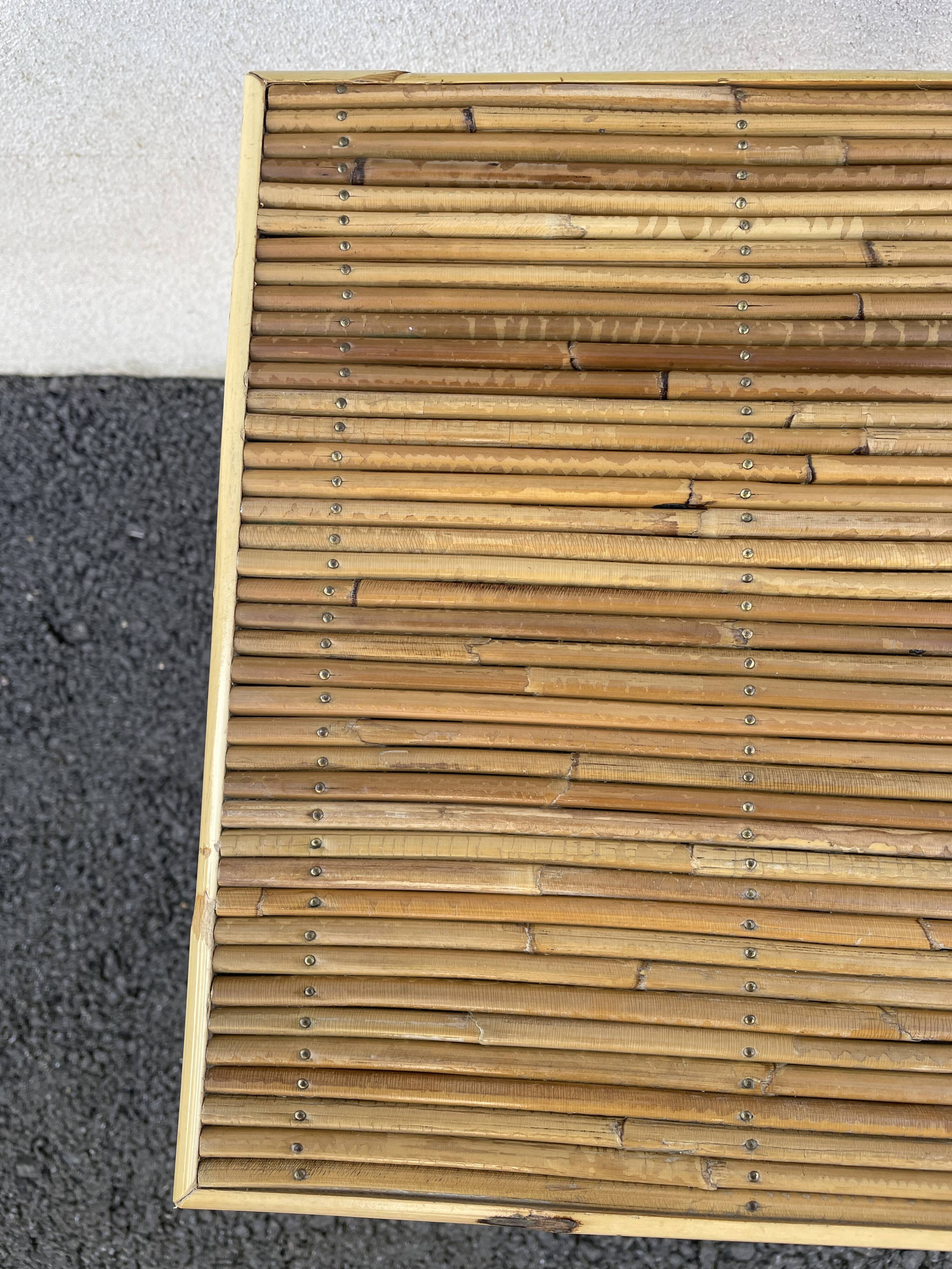 Rattan bedside and bamboo