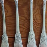 9 silver-plated Art Nouveau forks 1900-1920 with daisy decoration