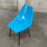 Metal and blue fiber chair by Miroslav Navratil for Vertex