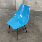 Metal and blue fiber chair by Miroslav Navratil for Vertex