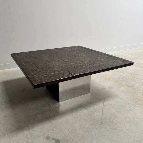 Table basse en pierre et acier par Draenert, années 1970