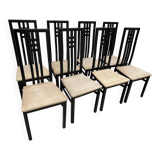 8 black lacquered chairs