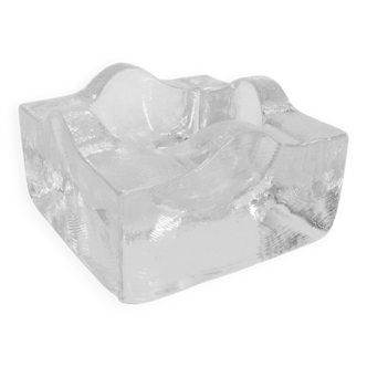 Cendrier sculptural en verre clair, modèle Puzzle, design Bertil Vallien, B