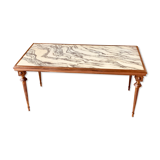 A mid-century marble top and brass frame coffee and cocktail table, circa 1960s