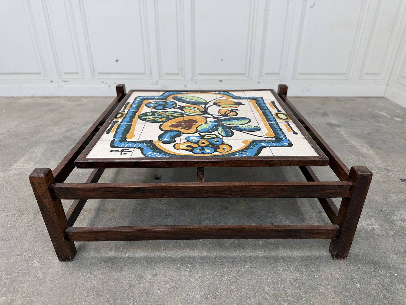Teak and ceramic coffee table 1970