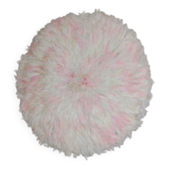 Juju hat blanc moucheté rose pale de 80 cm