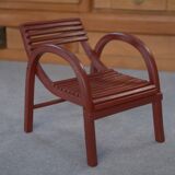 BAUMANN 1930s theatre red bentwood children's chair
