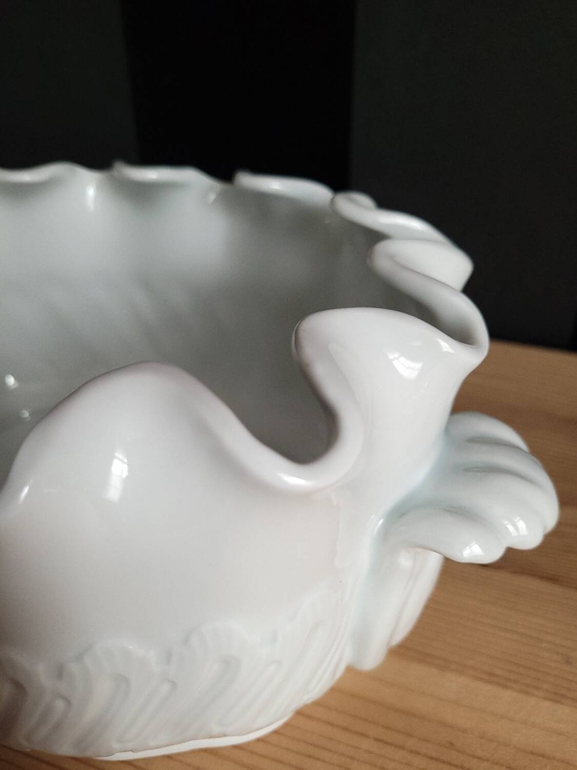 Antique white porcelain cooler from Limoges