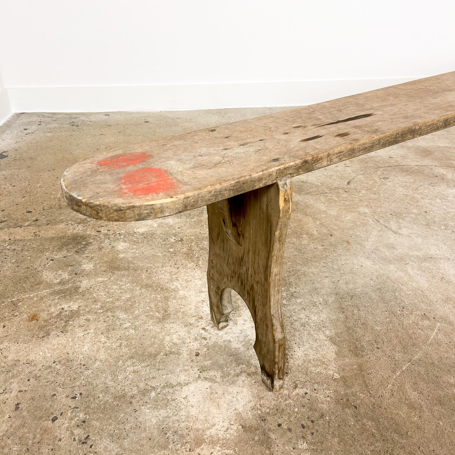 Antique elm wooden bench