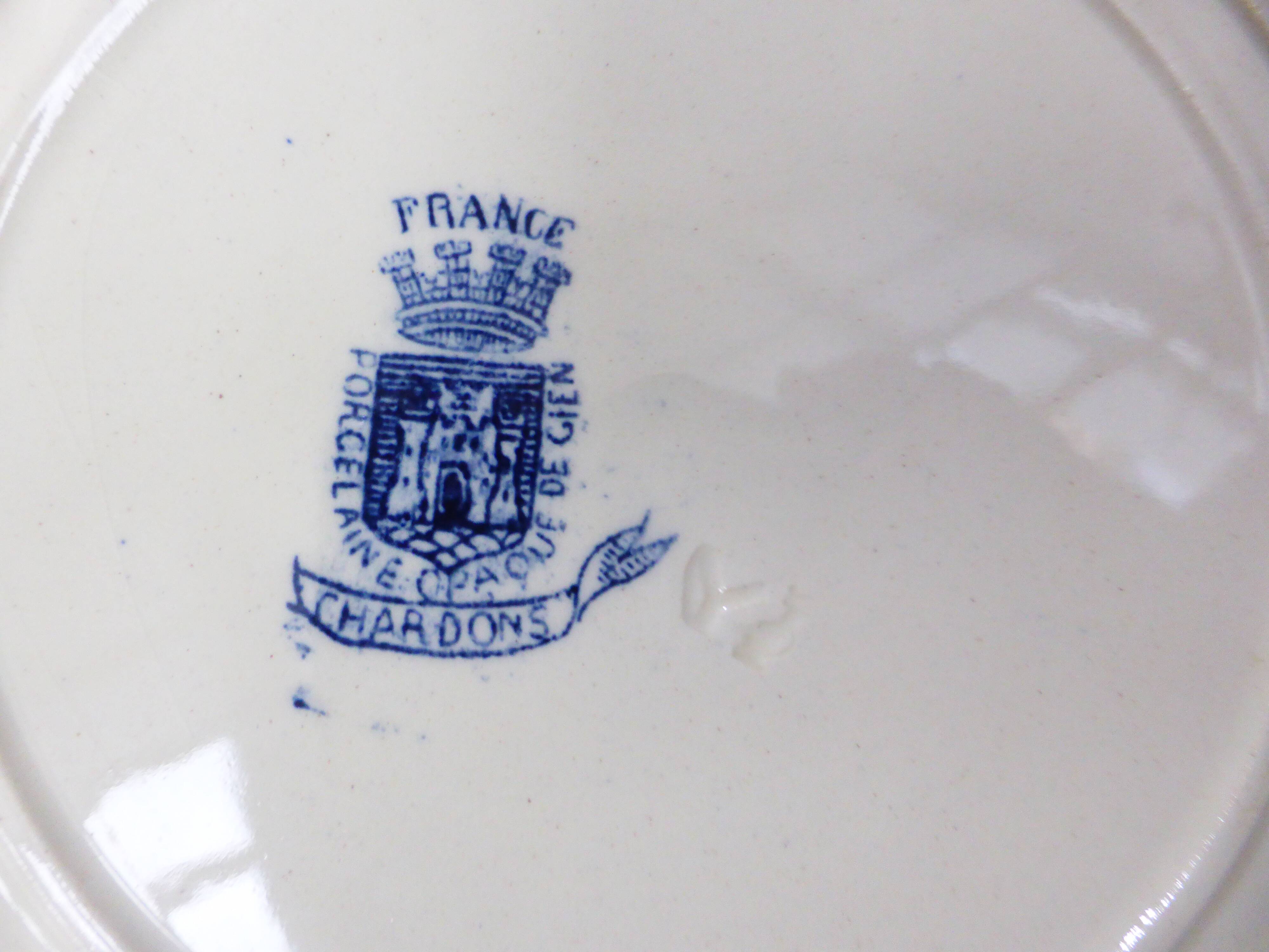 4 deep plates Gien Chardons (11)