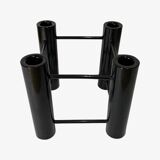 Black vintage candlestick holder from scandinavia | mid-century candleholder for high candles