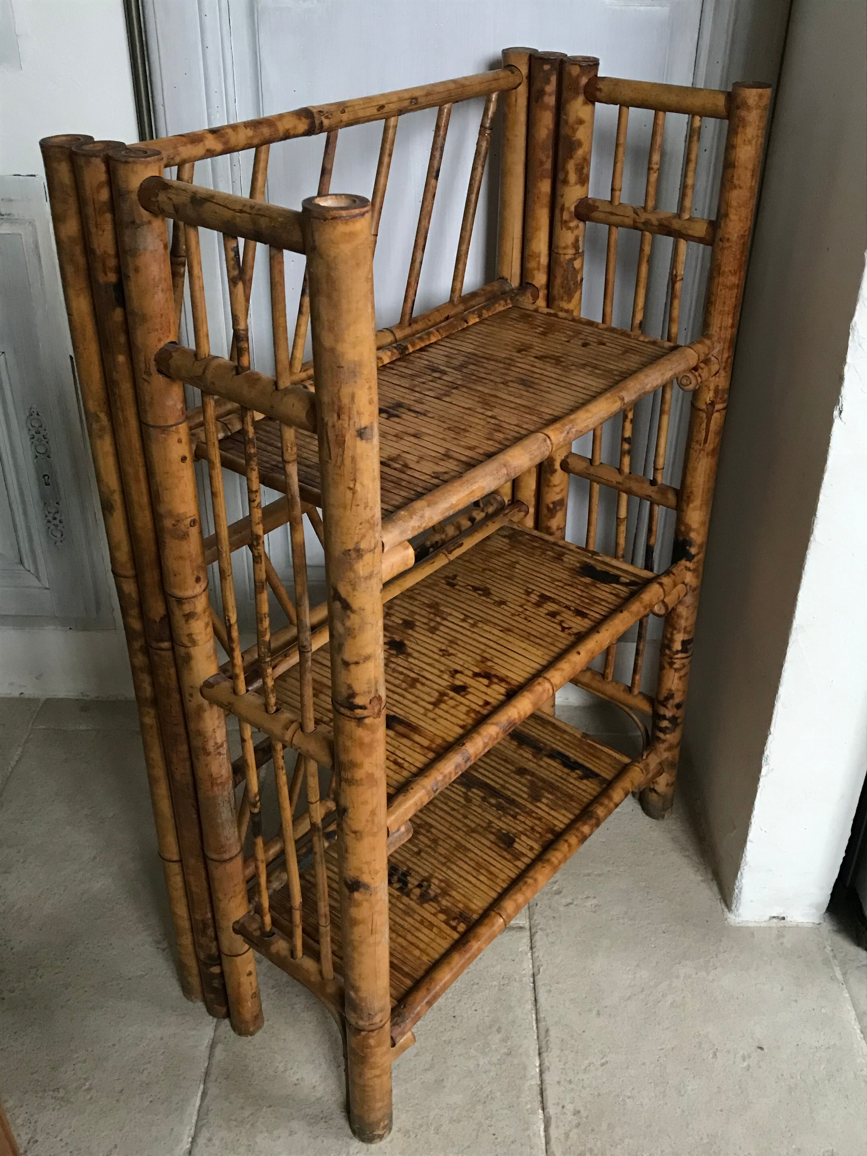 Vintage bamboo shelf 80cm