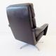 Danish black leather armchair with ottoman 70s