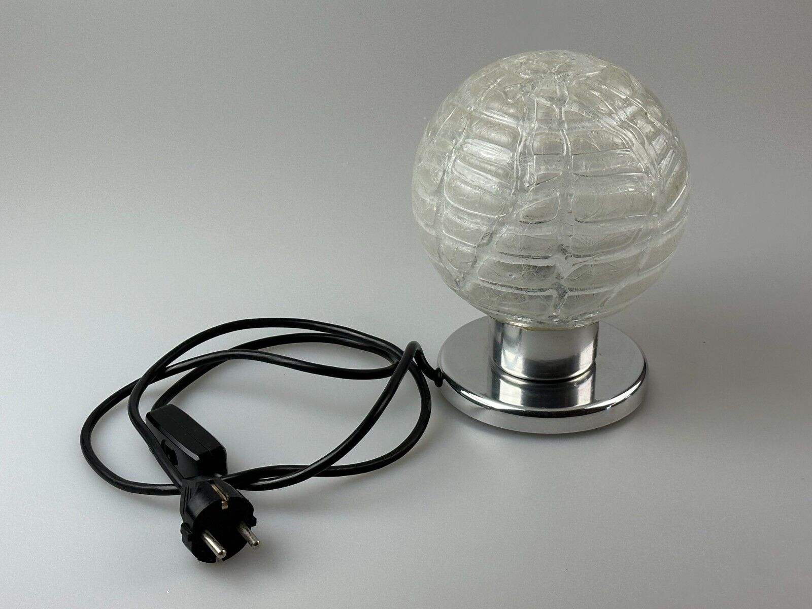 60s 70s table lamp bedside lamp chrome Doria glass space age design