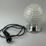 60s 70s table lamp bedside lamp chrome Doria glass space age design
