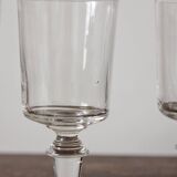 4 verres à vin blanc anciens à pied balustre en verre du XIXe
